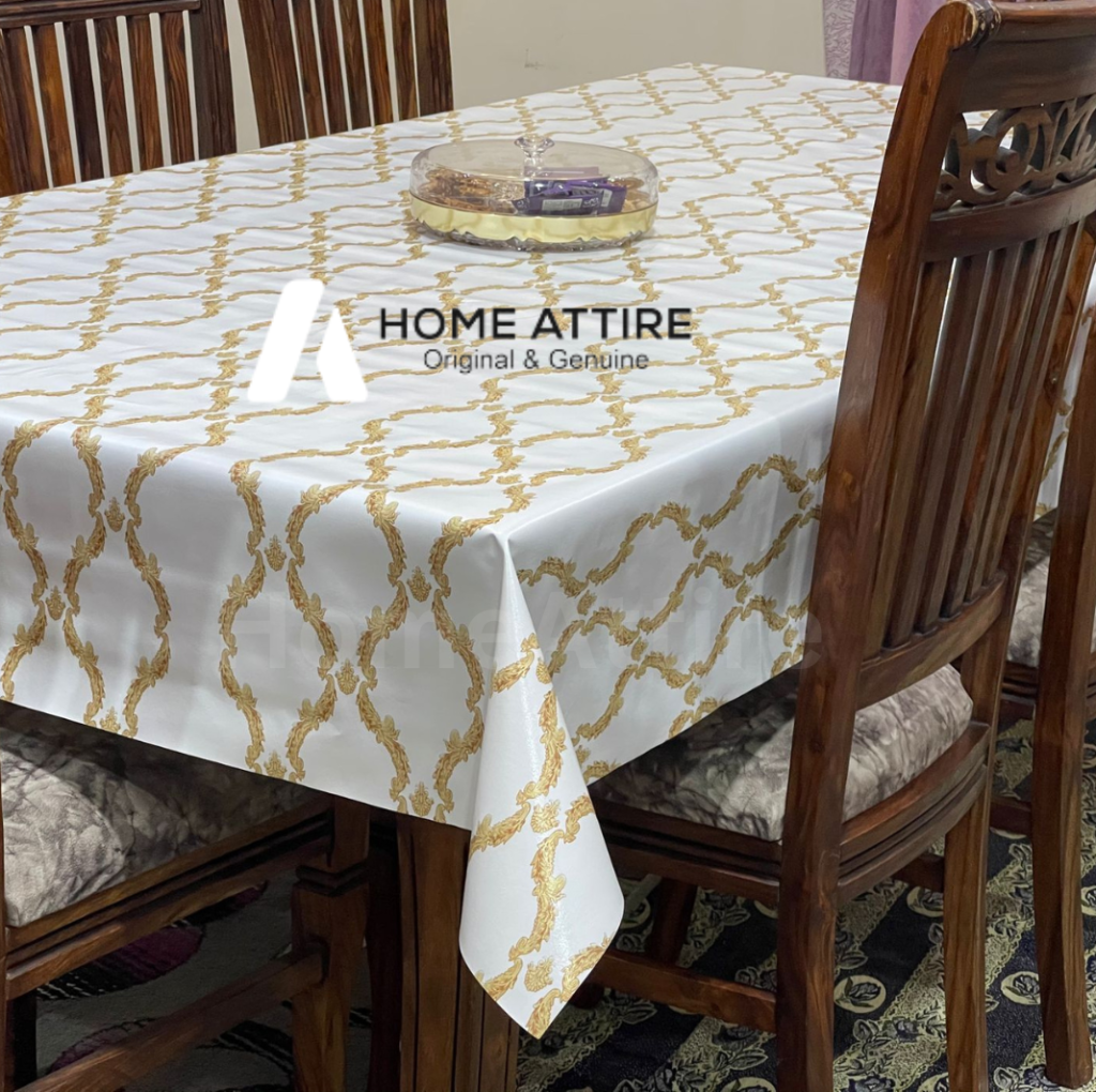 Fancy Dining Table Cover Sheet Plastic for 4 Seater 6 Seater 8 Seater