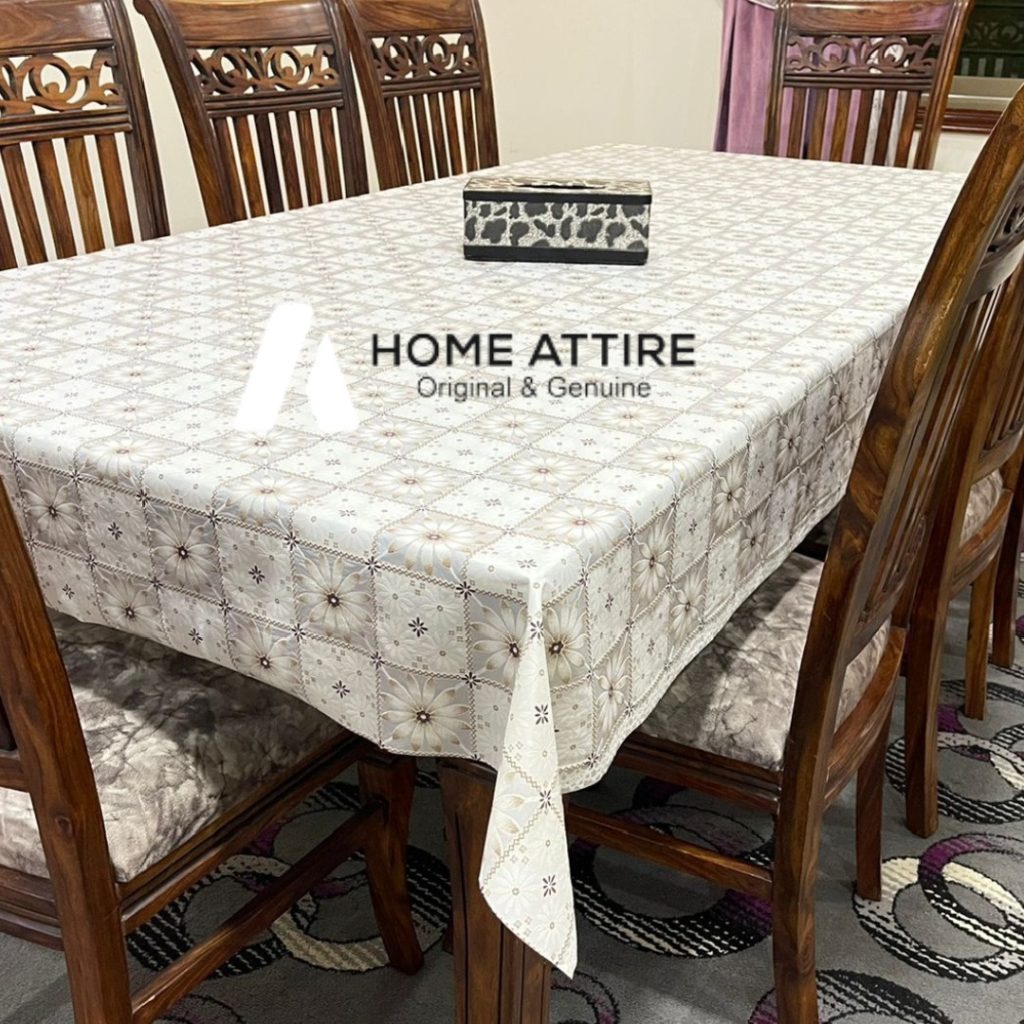 Fancy Dining Table Cover Sheet Plastic for 4 Seater 6 Seater 8 Seater 10 Seater & 12 Seater