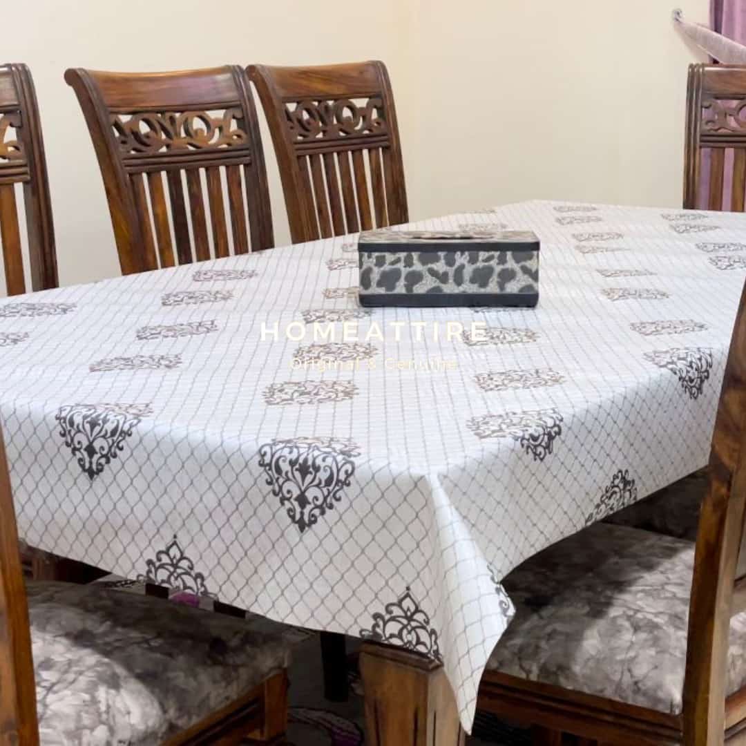 Fancy Dining Table Cover Sheet Plastic for 4 Seater 6 Seater 8 Seater