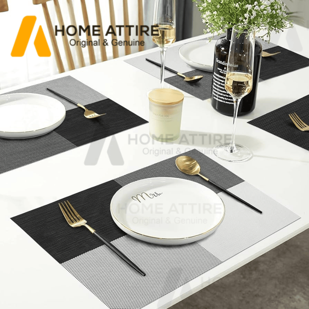 Dining Table Mats Set of 6 and 8 Pieces Placemats Rectangular Fancy Dining Table Mats, Placemats