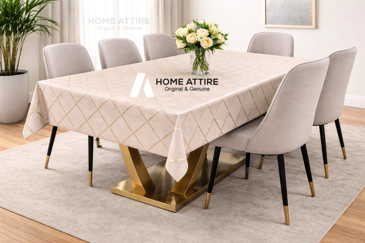 Classic Baroque Pattern Dining Table Cover for 4 Seater, 6 Seater and 8 Seater Dining Table Cover